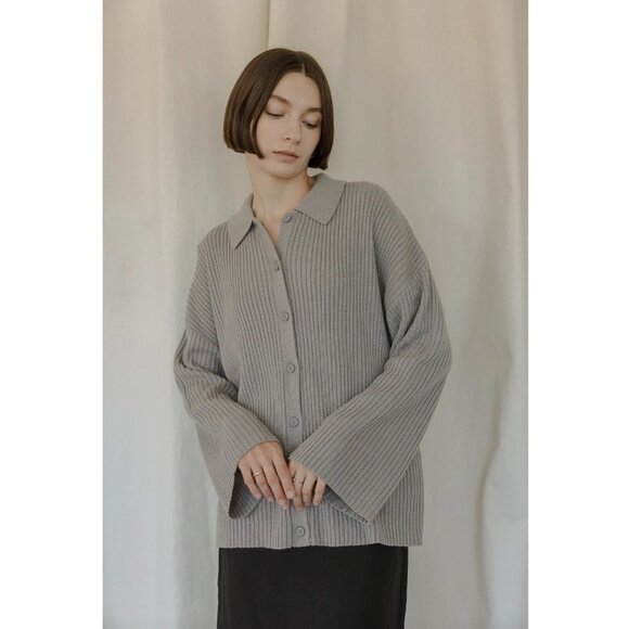 The Kate cardigan in oatmeal tan small - Picture 1 of 12